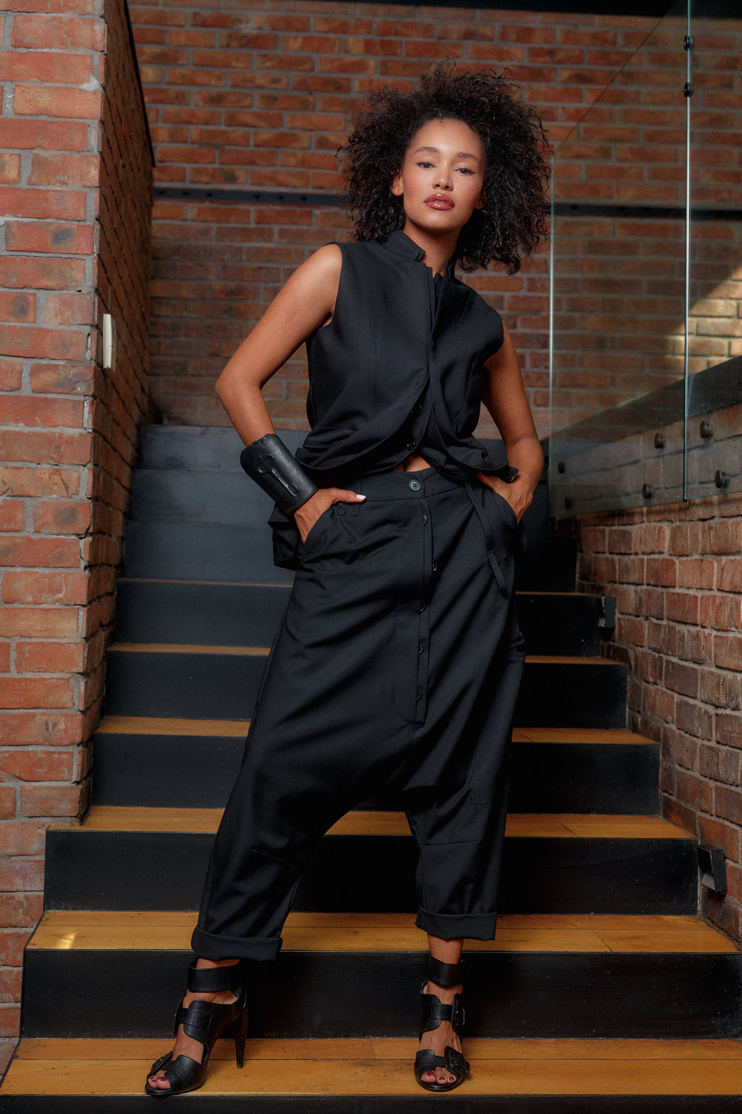 Avant garde merino wool baggy pants