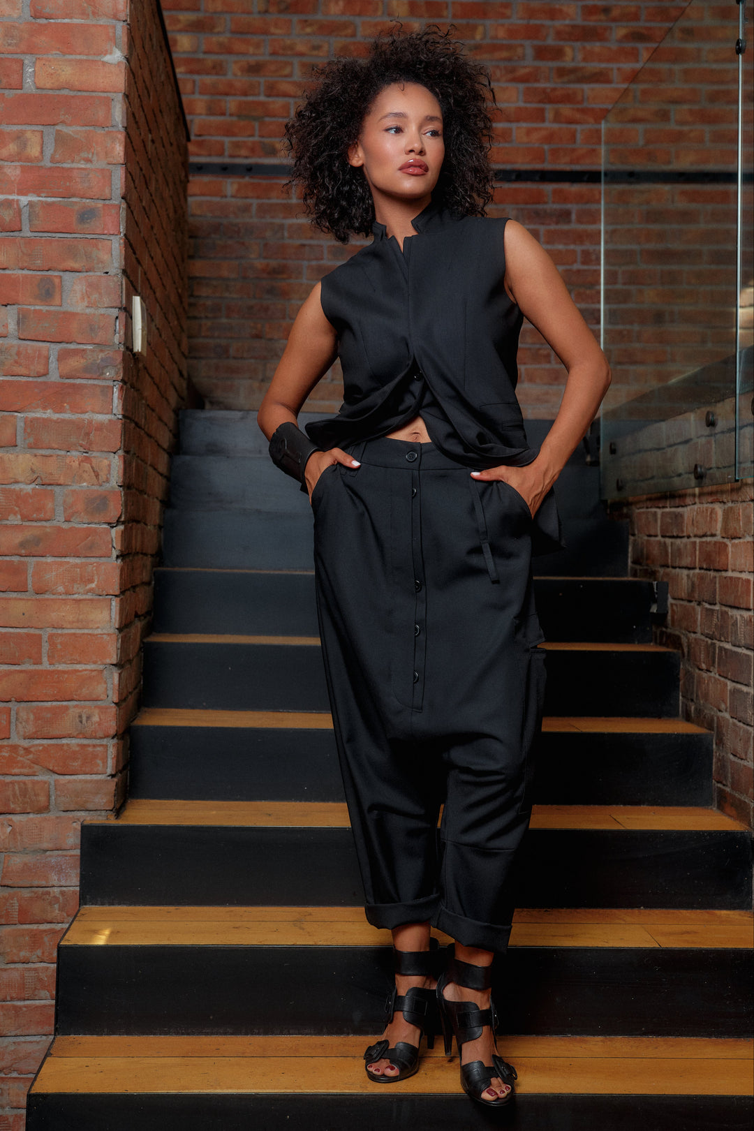 Avant garde merino wool baggy pants