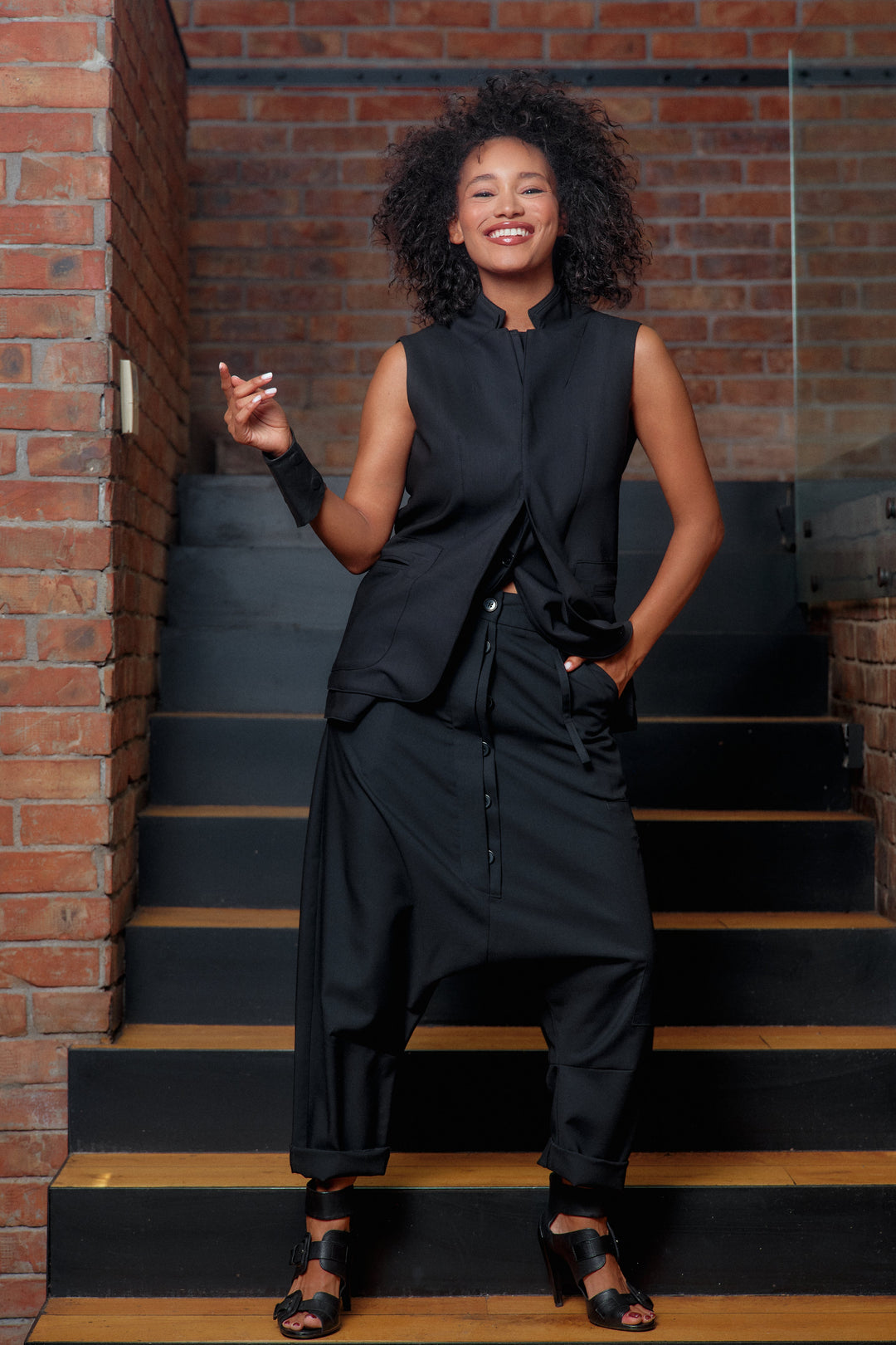 Avant garde merino wool baggy pants