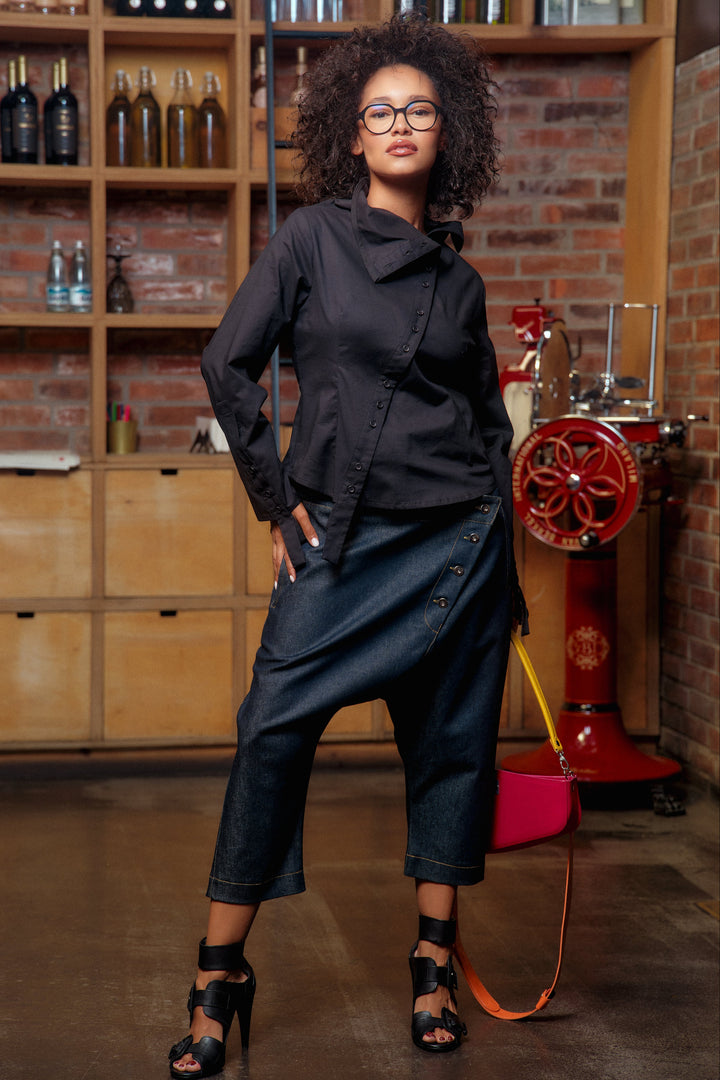 Black cotton shirt women's