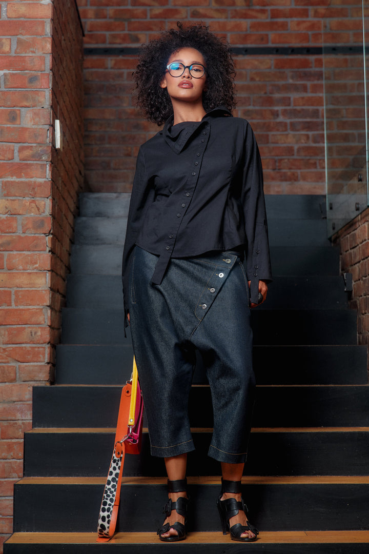 Black cotton shirt women's