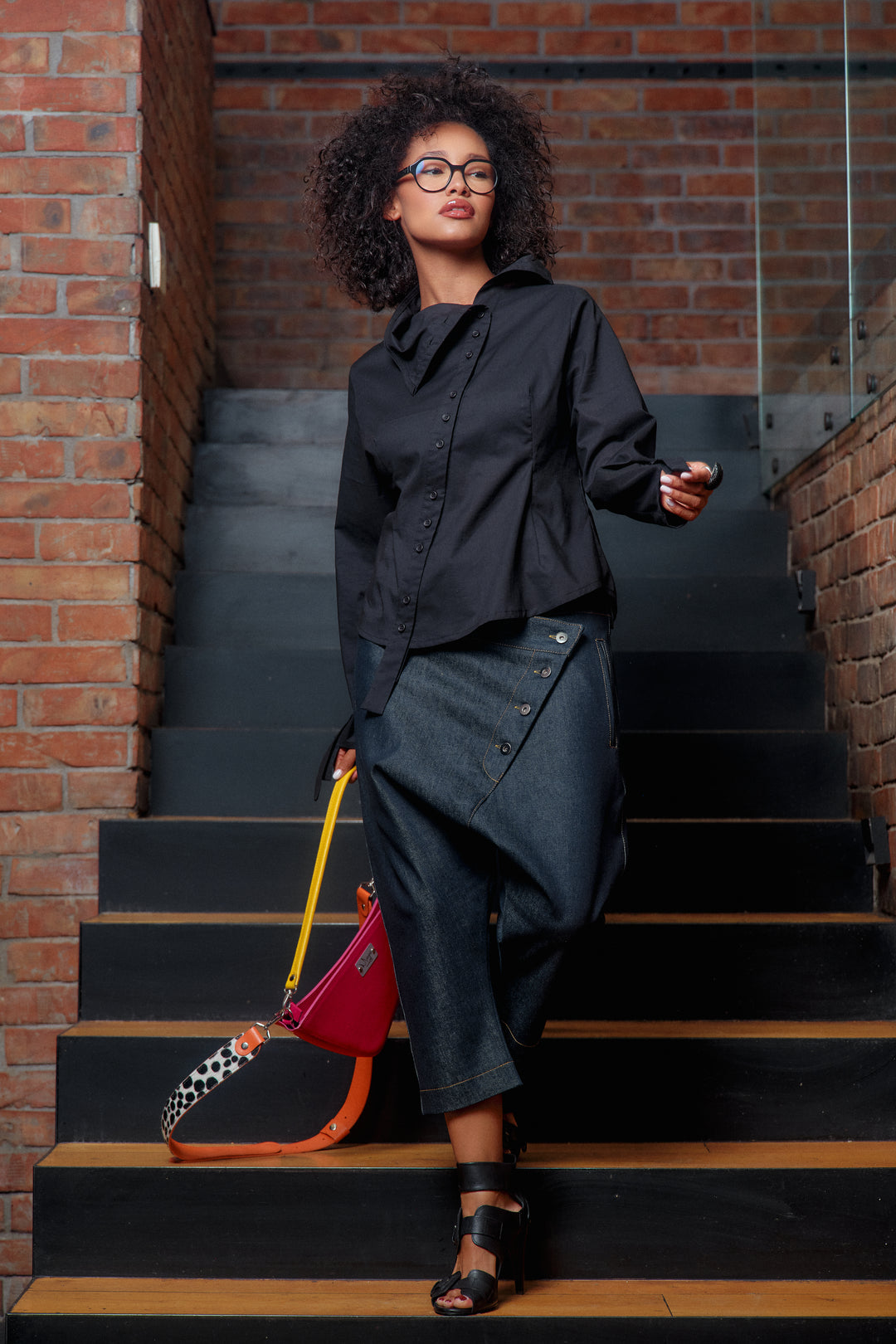 Black cotton shirt women's