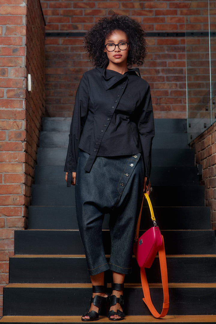 Black cotton shirt women's