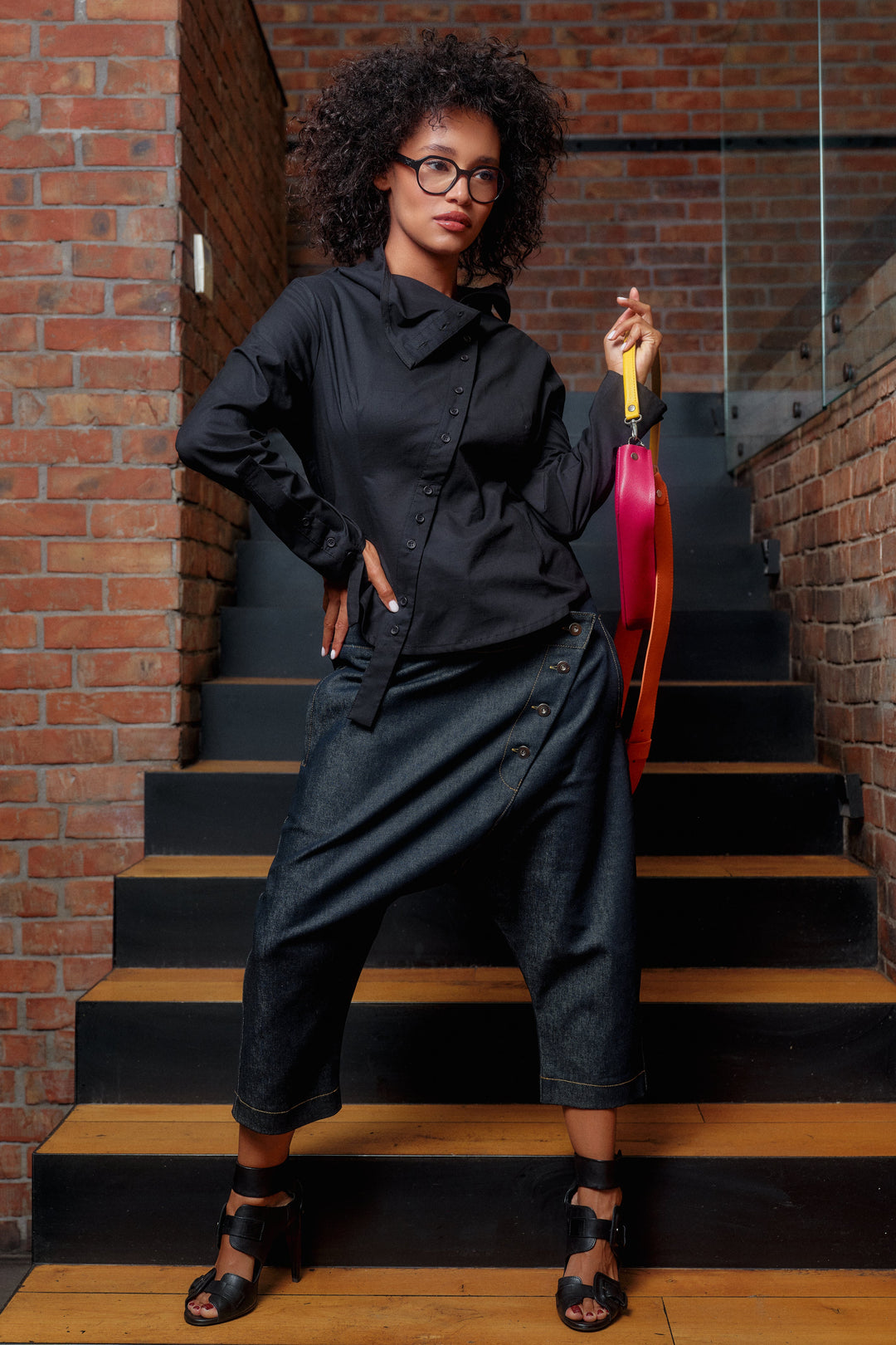 Black cotton shirt women's