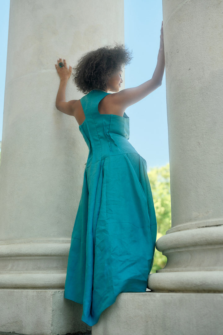 Asymmetrical Sculptural Summer Dress