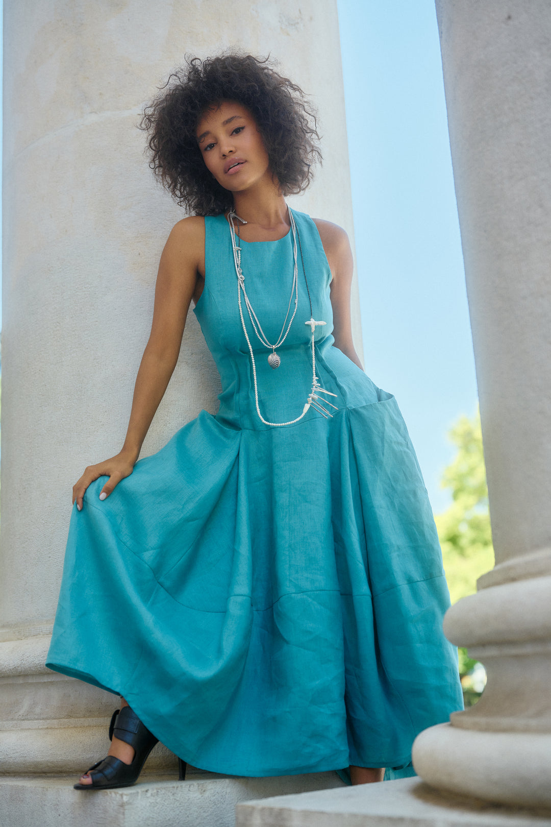Asymmetrical Sculptural Summer Dress