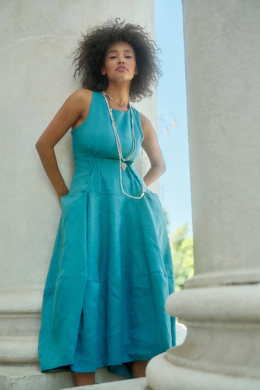 Asymmetrical Sculptural Summer Dress