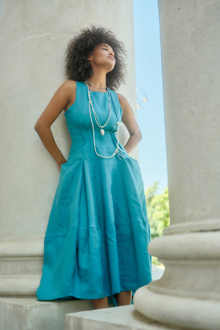 Asymmetrical Sculptural Summer Dress