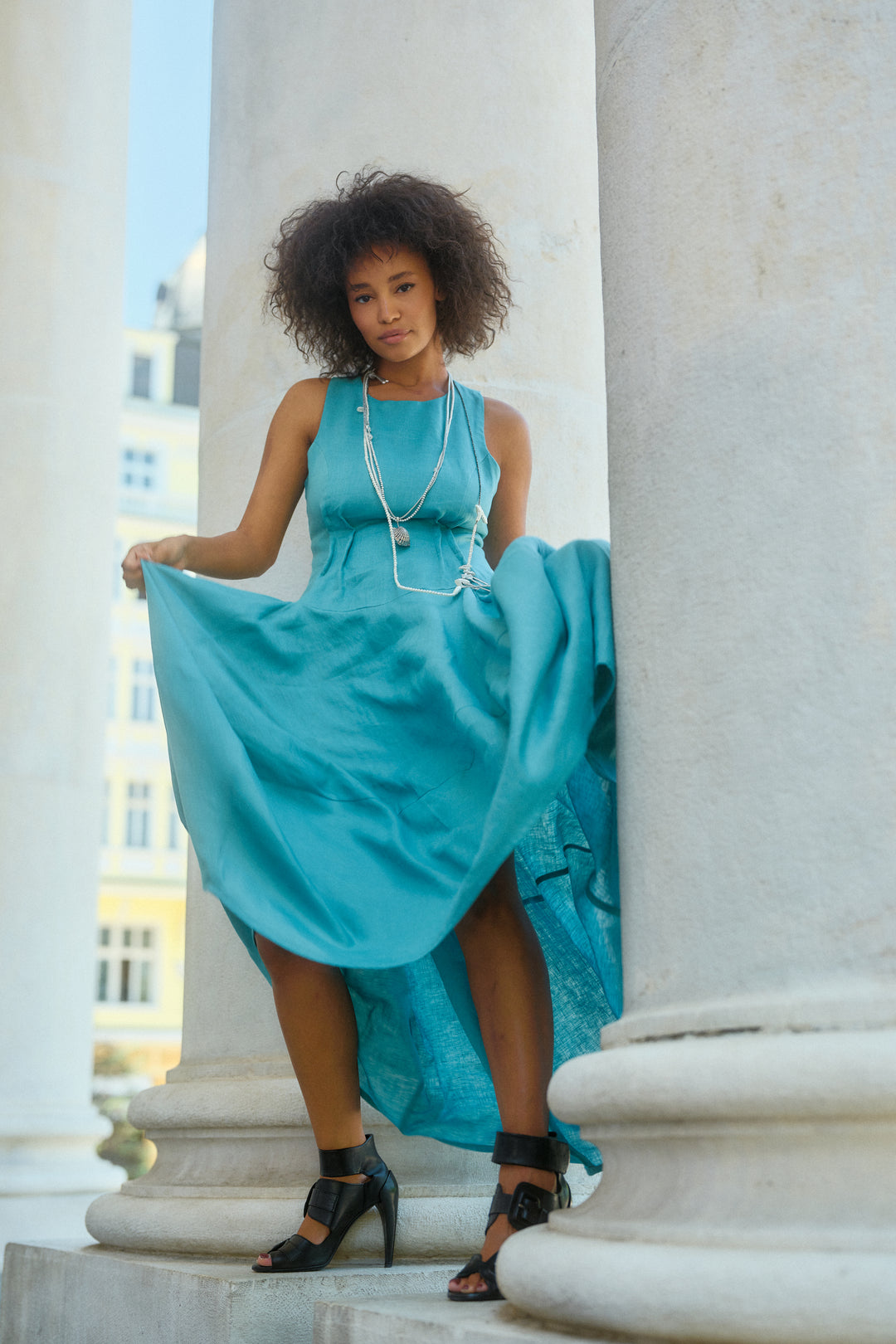 Asymmetrical Sculptural Summer Dress