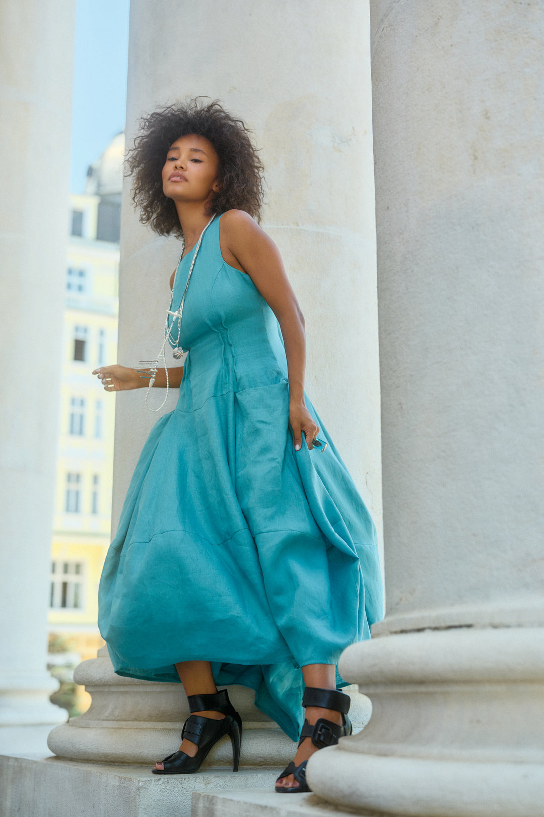 Asymmetrical Sculptural Summer Dress