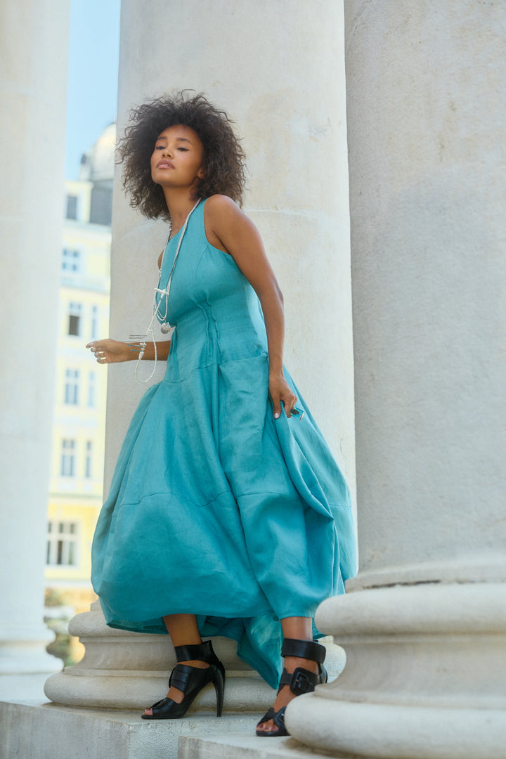 Asymmetrical Sculptural Summer Dress