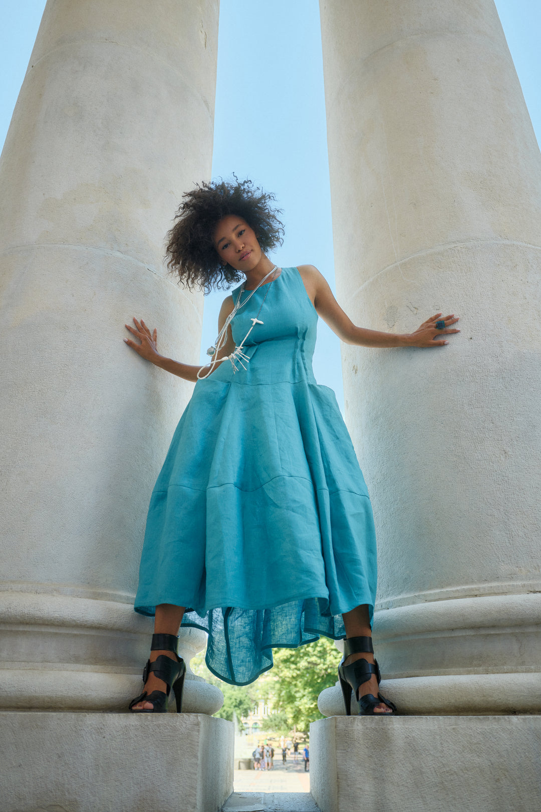 Asymmetrical Sculptural Summer Dress