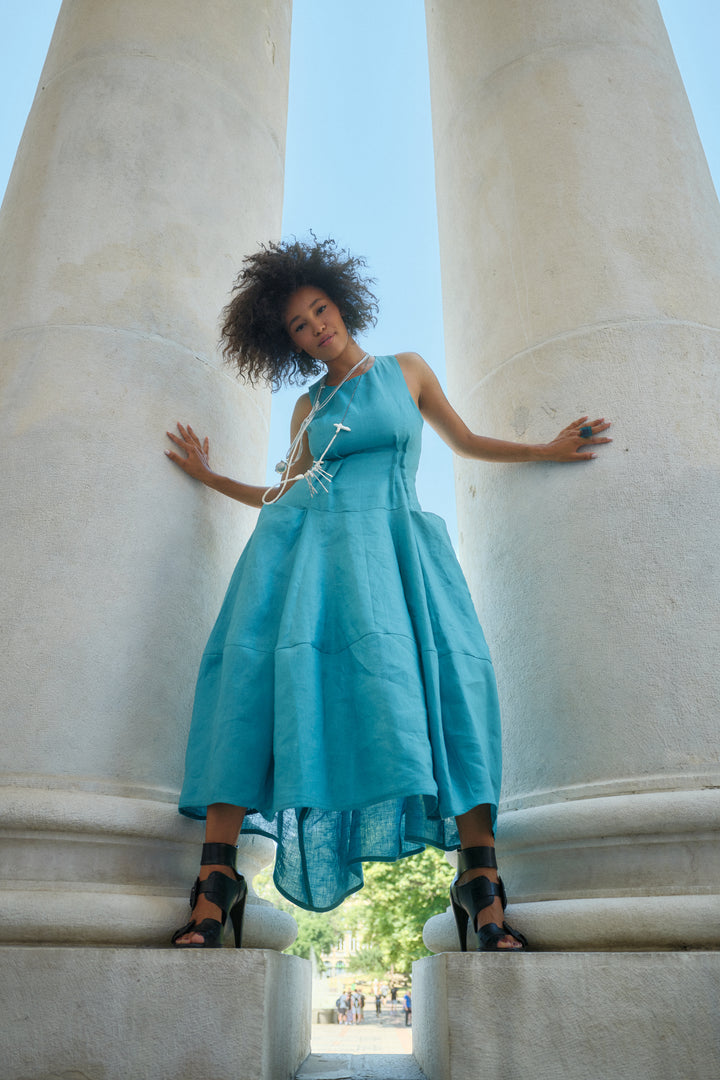 Asymmetrical Sculptural Summer Dress