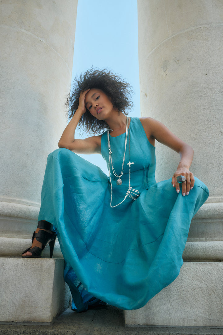 Asymmetrical Sculptural Summer Dress