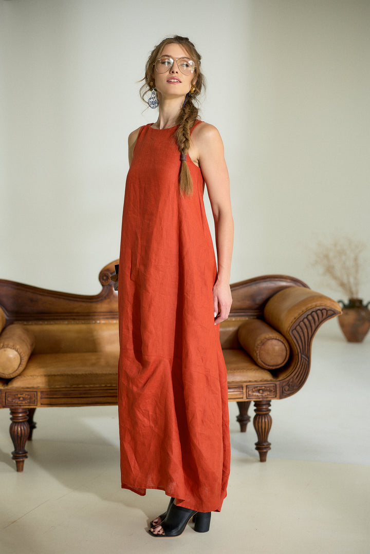 Maxi Linen Cocoon Dress