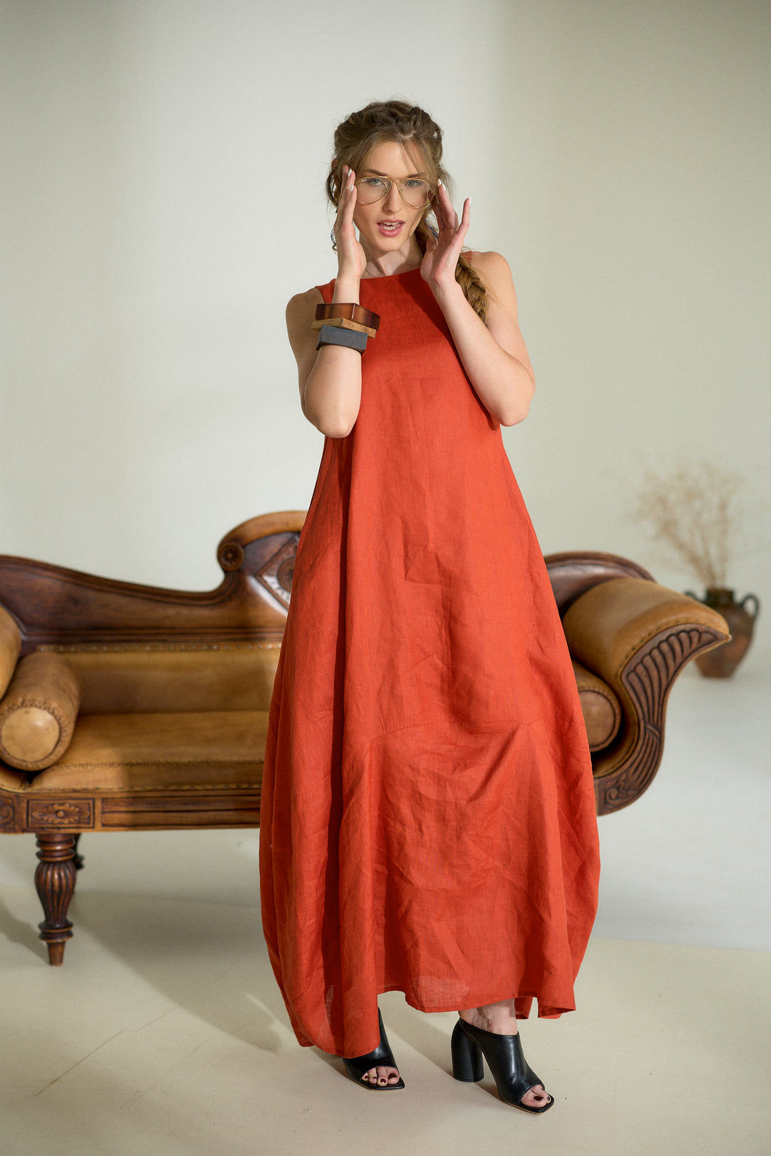 Maxi Linen Cocoon Dress