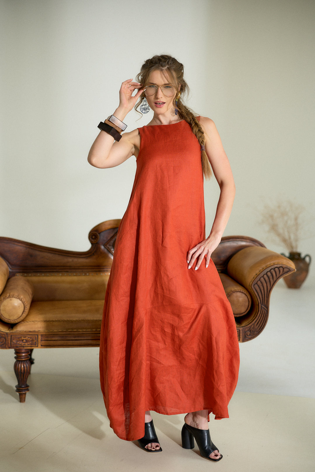 Maxi Linen Cocoon Dress