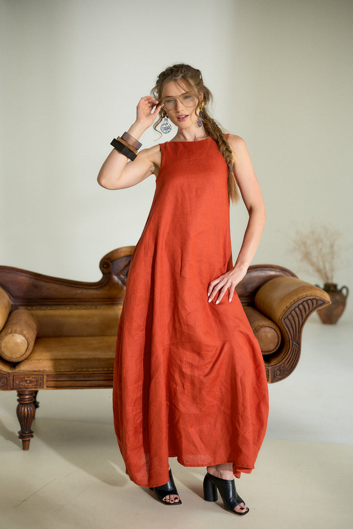 Maxi Linen Cocoon Dress