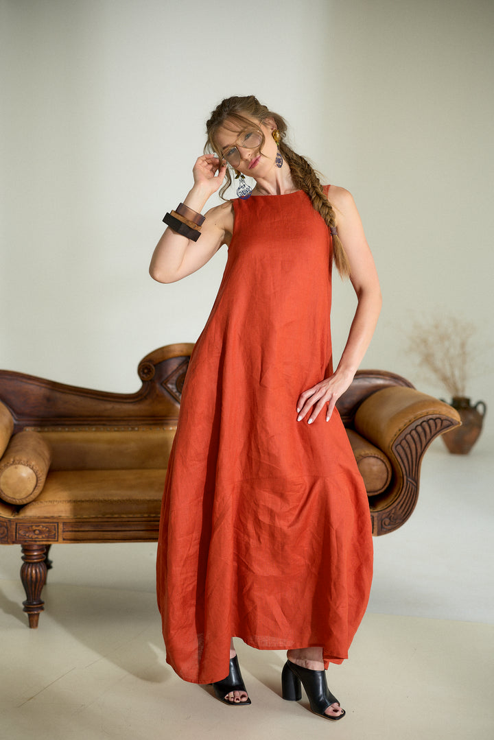 Maxi Linen Cocoon Dress
