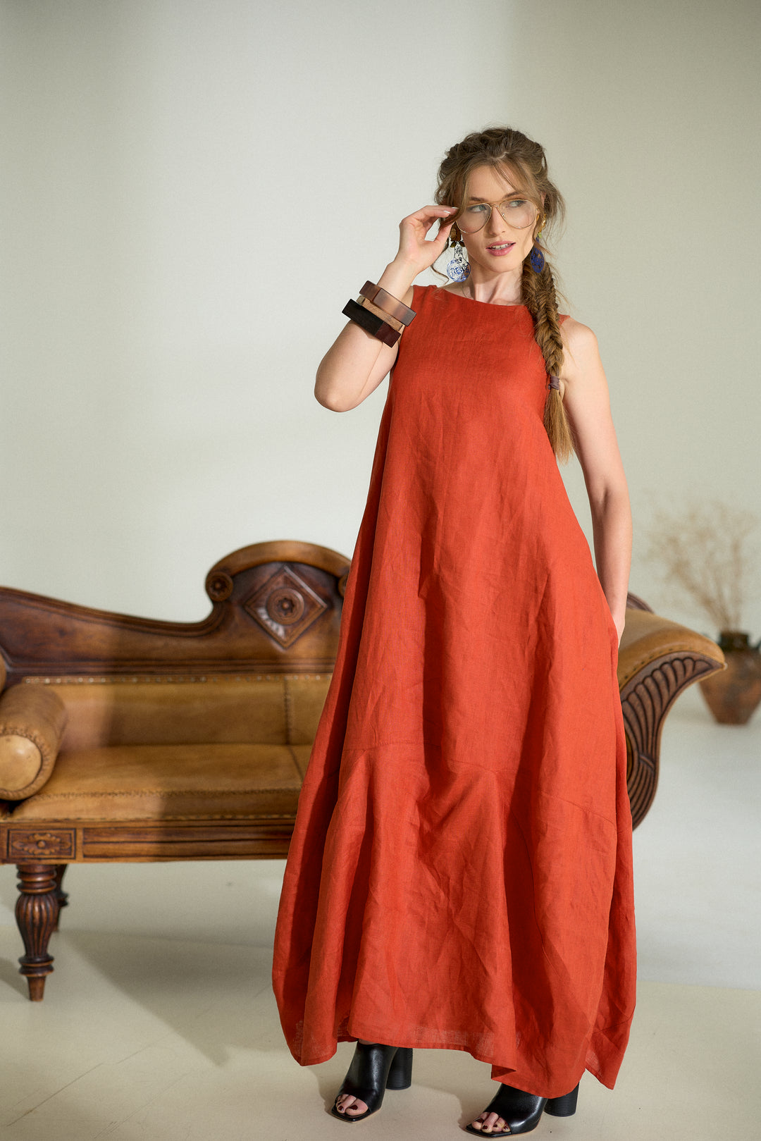 Maxi Linen Cocoon Dress