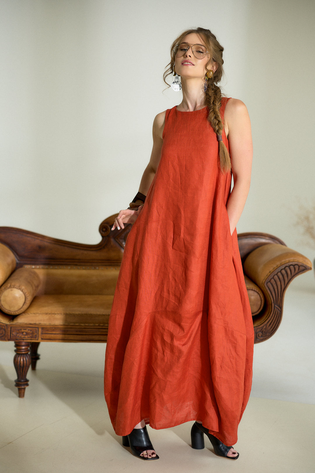 Maxi Linen Cocoon Dress