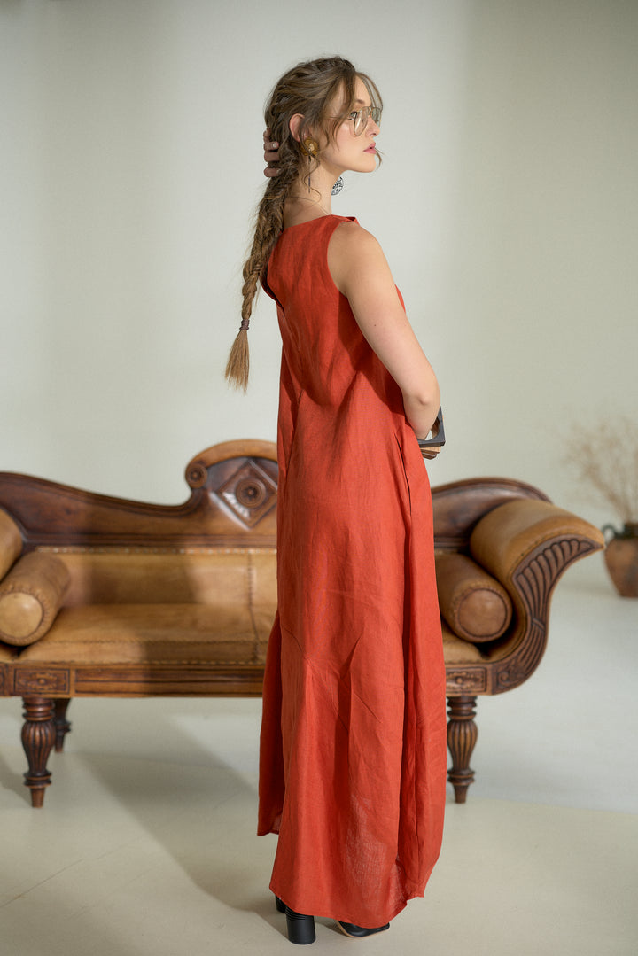 Maxi Linen Cocoon Dress