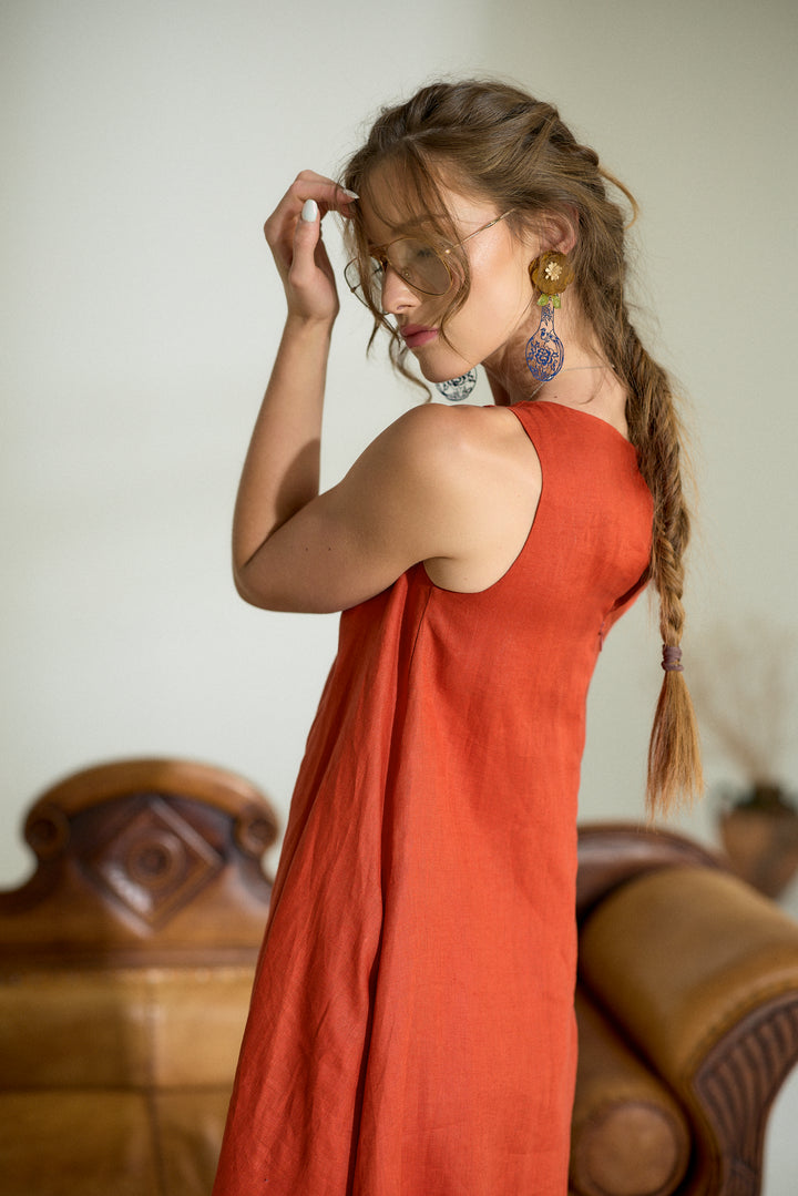 Maxi Linen Cocoon Dress