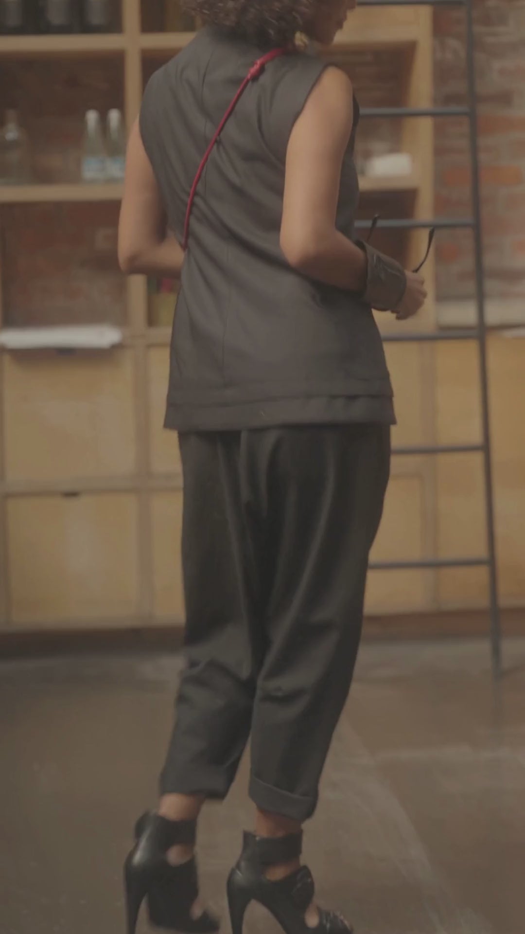 Avant garde merino wool baggy pants