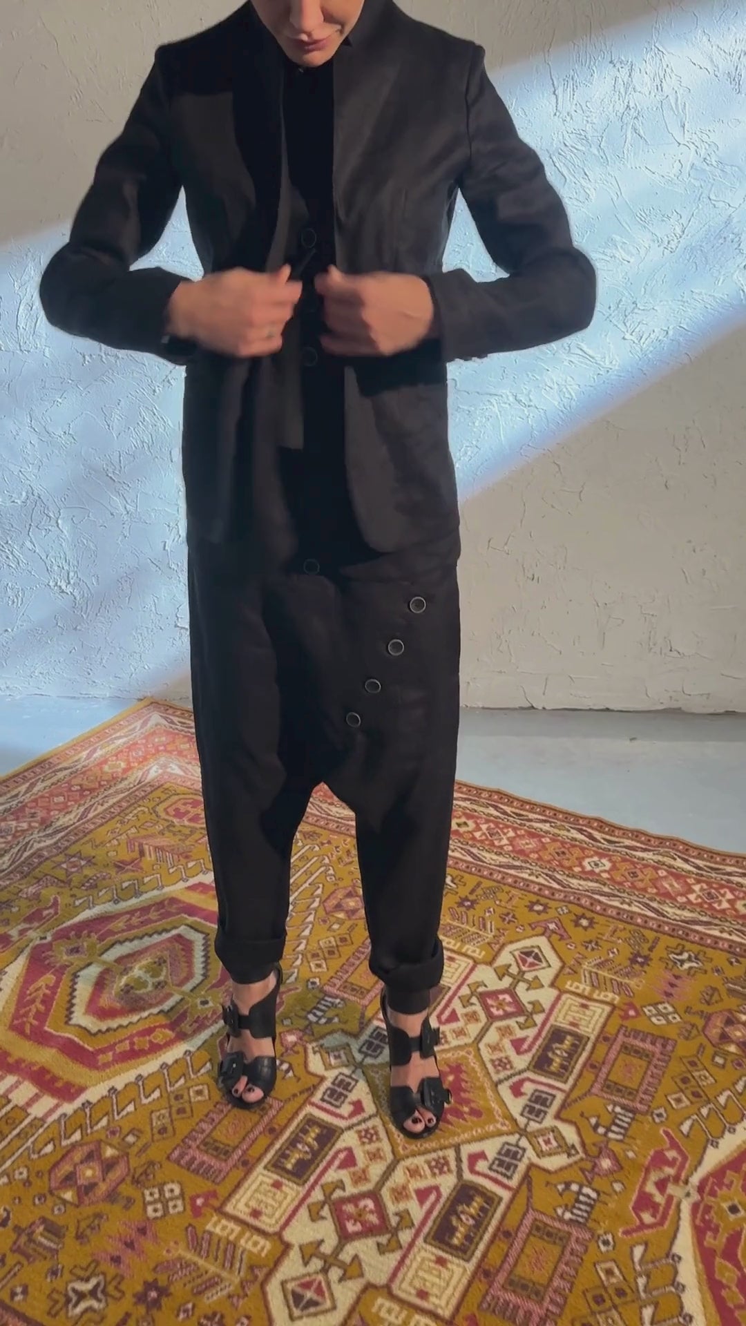 Wool Blazer with Double Lapels