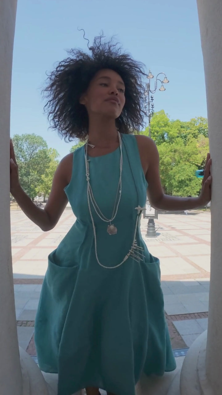 Asymmetrical Sculptural Summer Dress