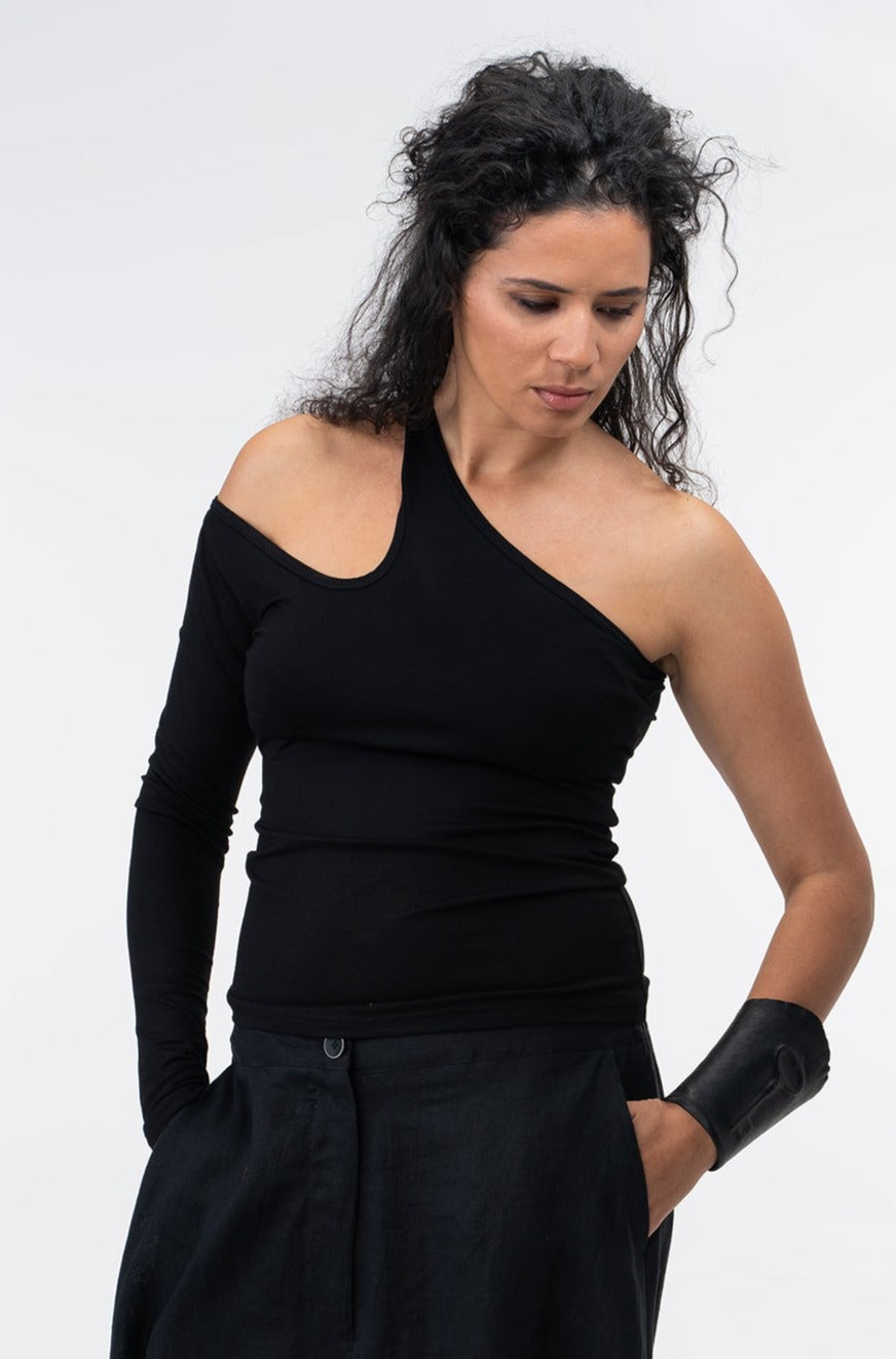 One Sleeve Asymmetrical Women's Top