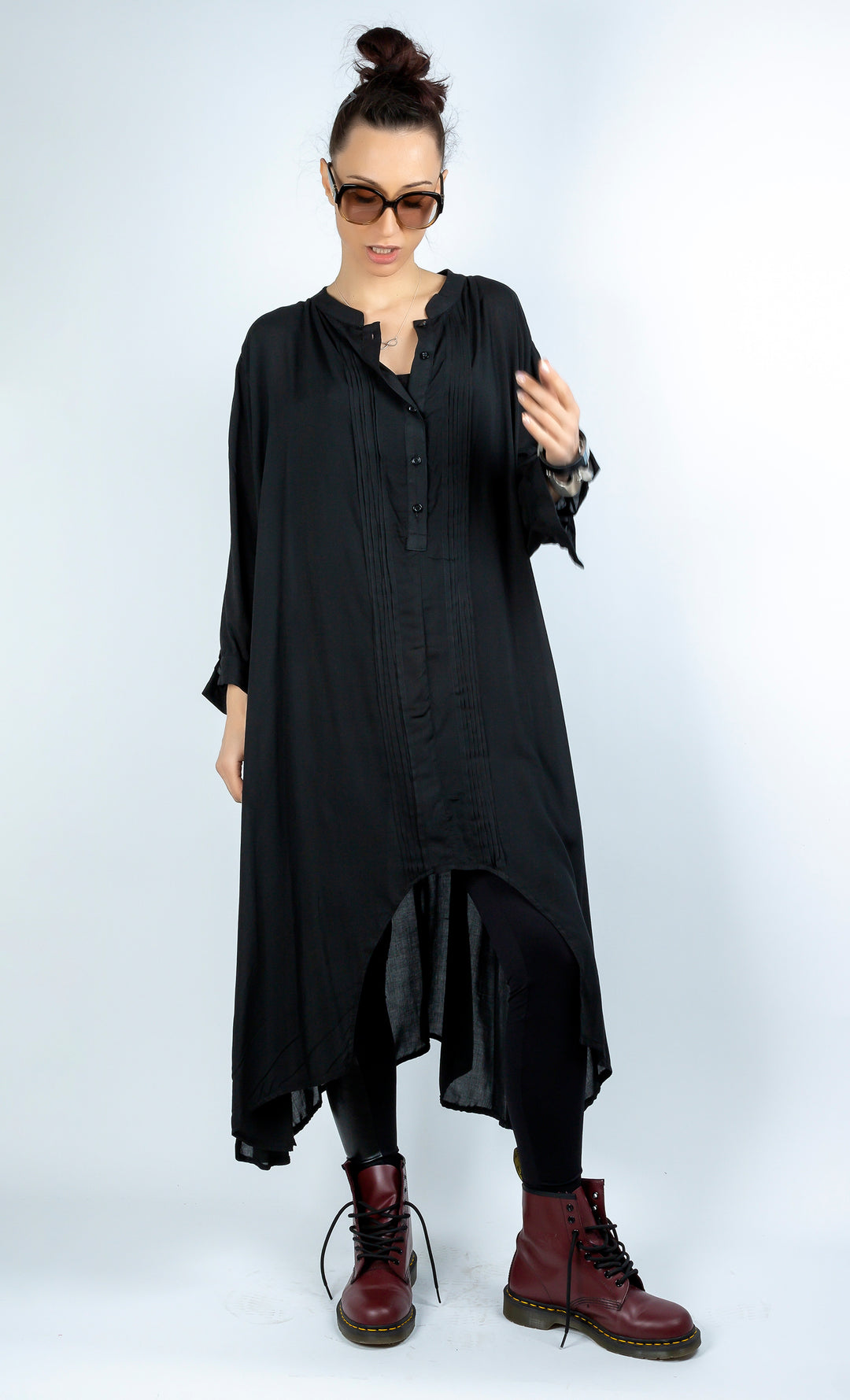 Long Sleeve Asymmetrical Black Shirt