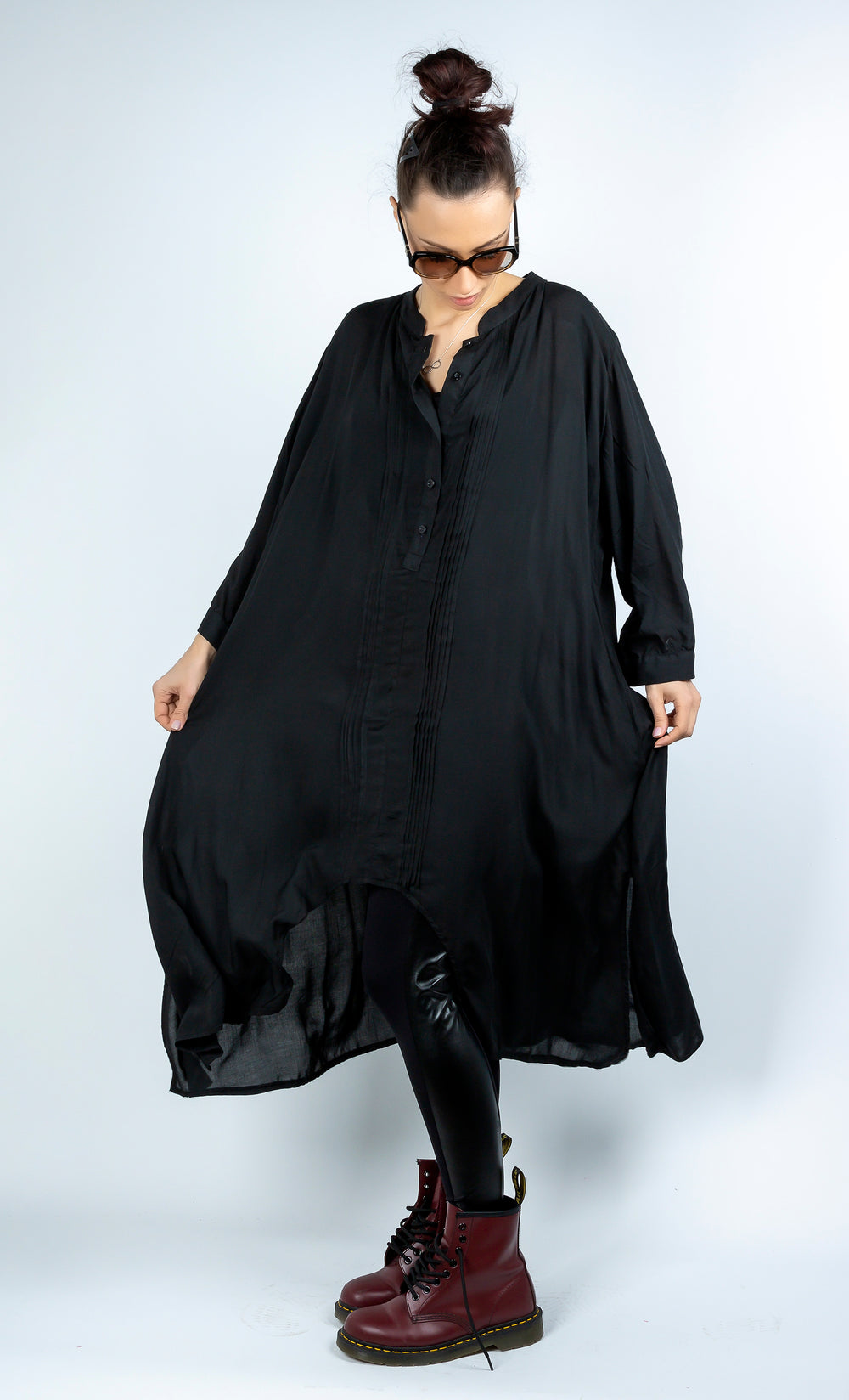 Long Sleeve Asymmetrical Black Shirt