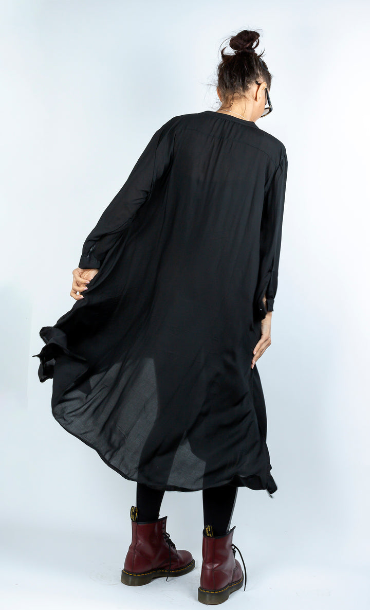 Long Sleeve Asymmetrical Black Shirt