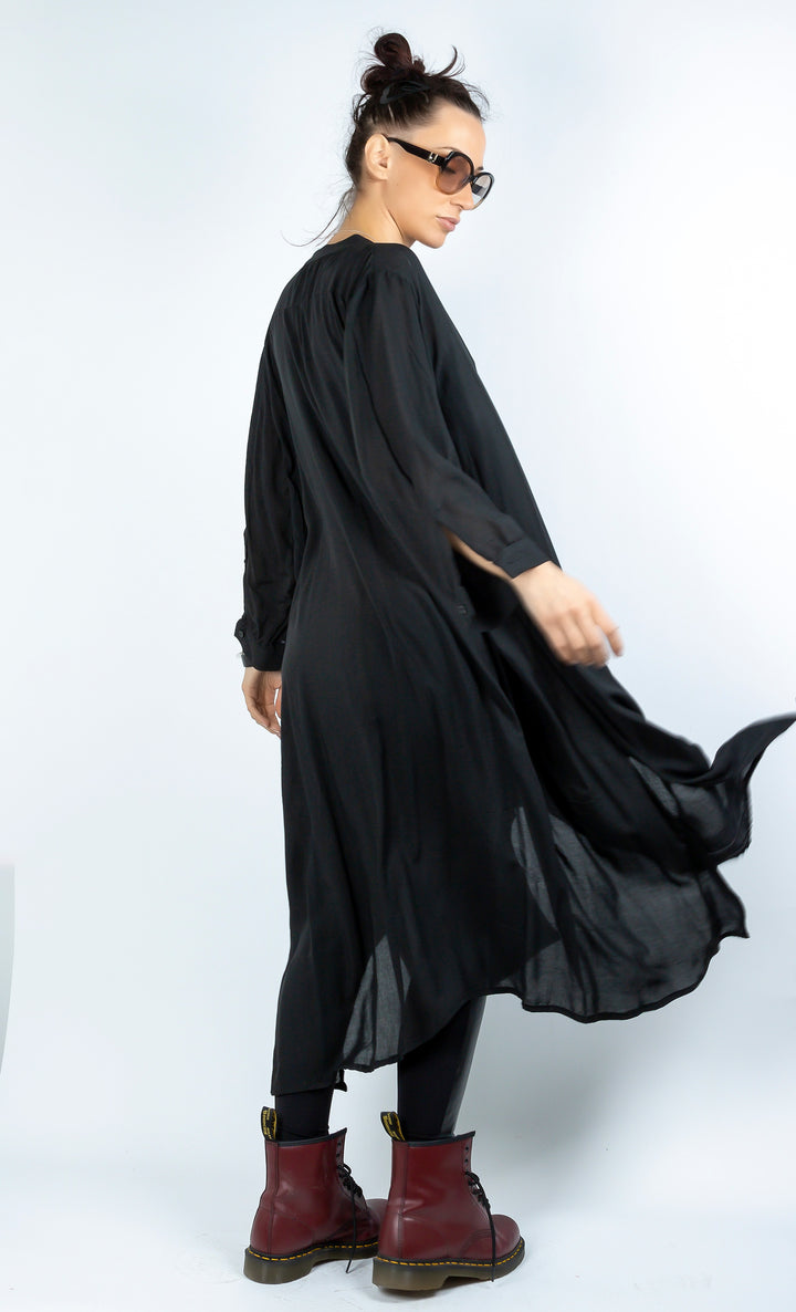 Long Sleeve Asymmetrical Black Shirt