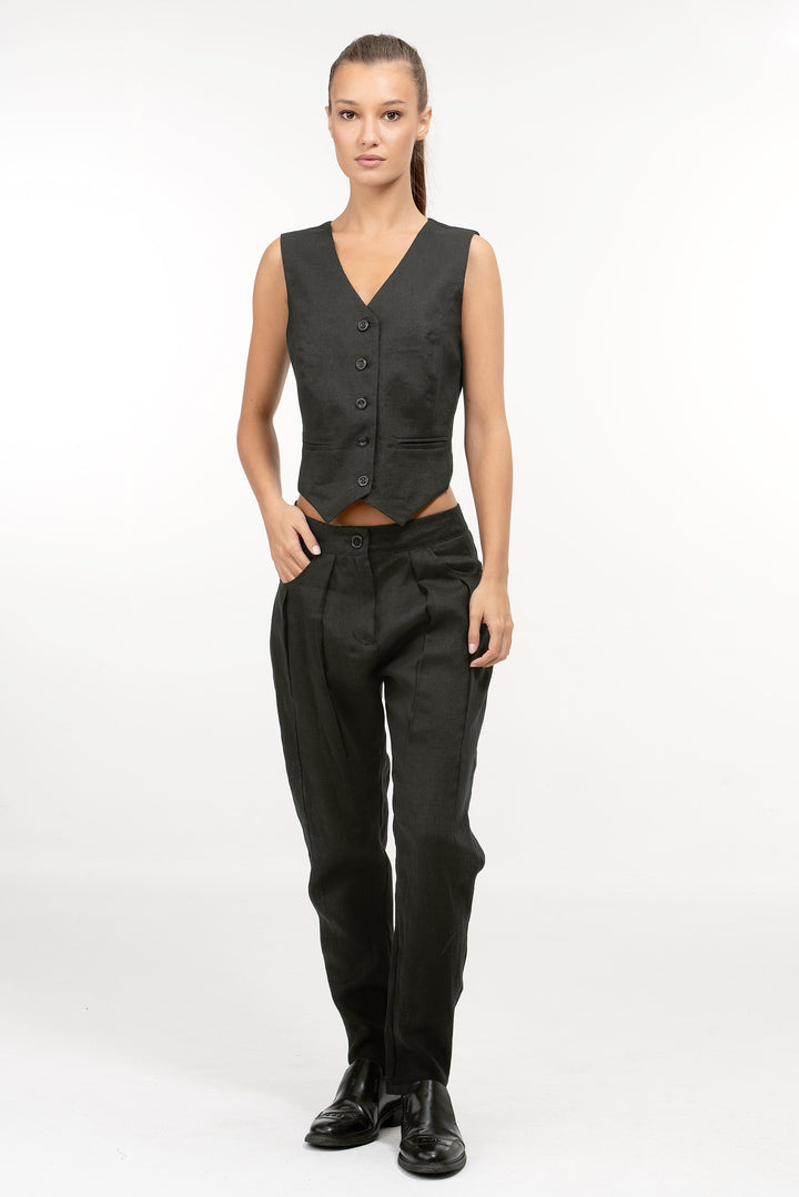 Classic Linen Womens Waistcoat