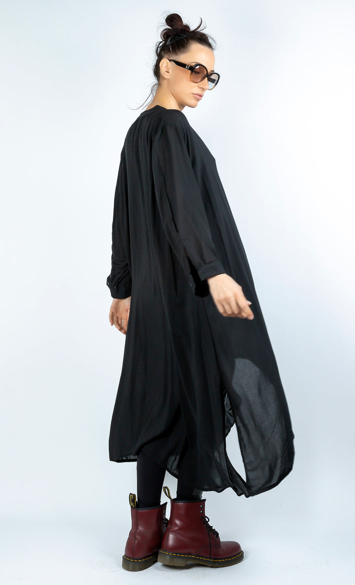 Long Sleeve Asymmetrical Black Shirt