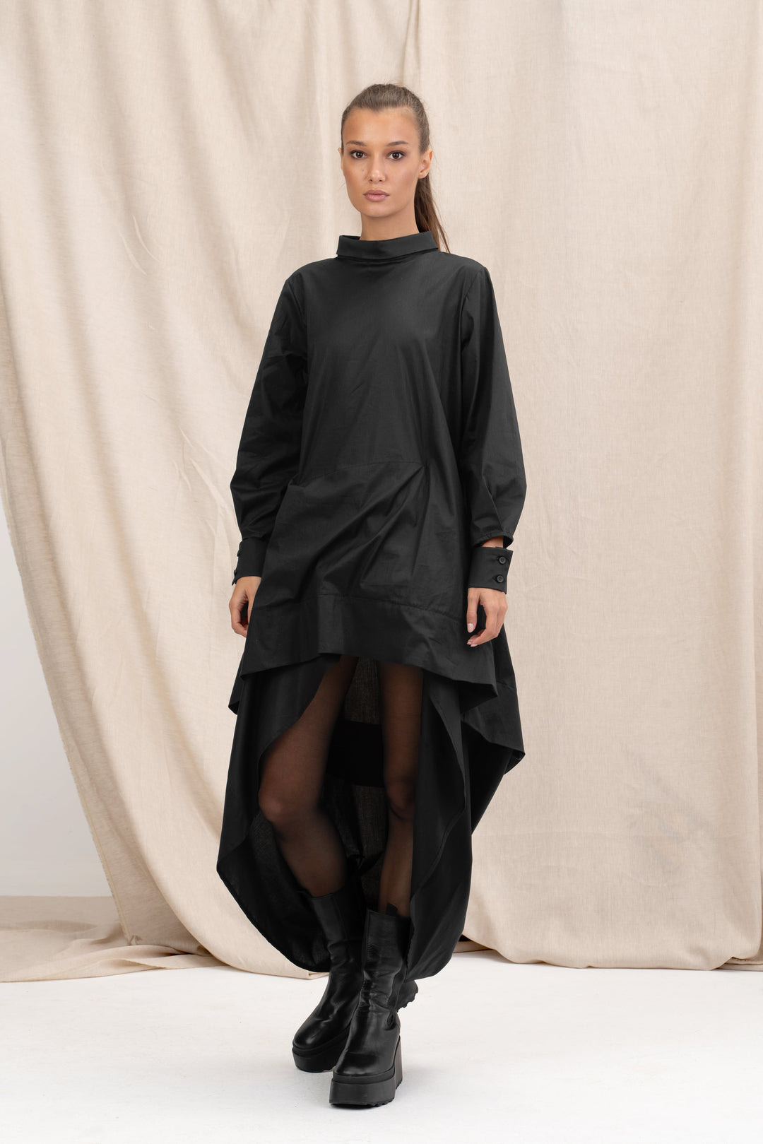 Oversized Asymmetrical Cotton Dress