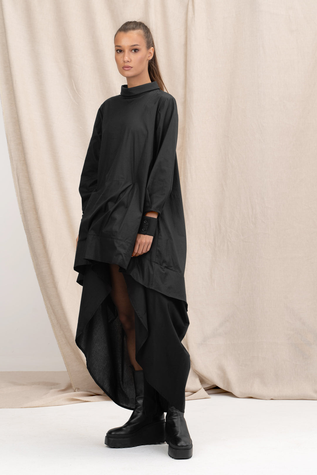 Oversized Asymmetrical Cotton Dress