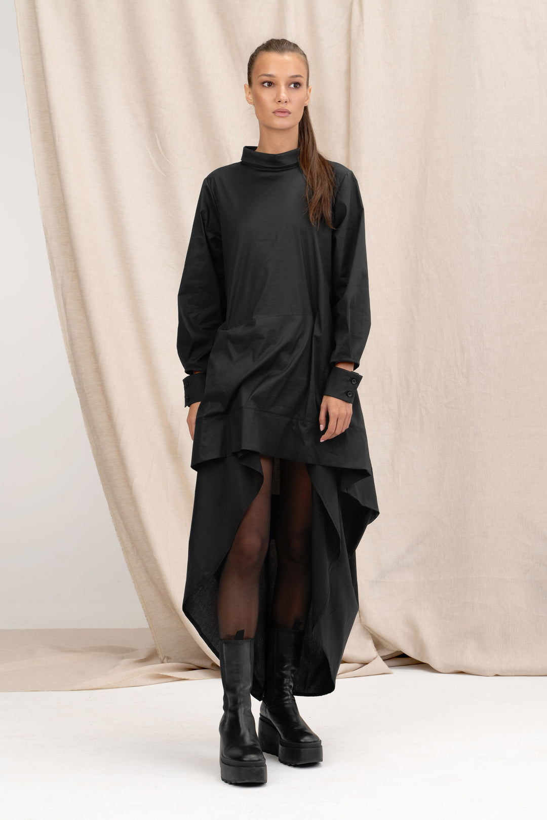 Oversized Asymmetrical Cotton Dress