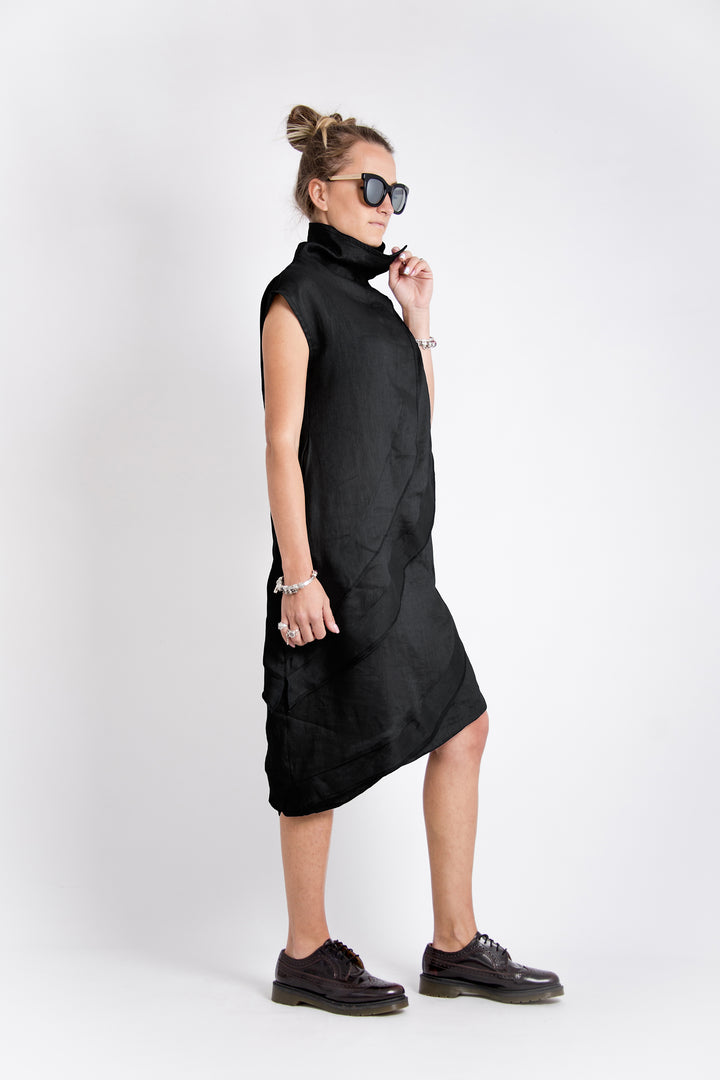 Asymmetrical Steampunk Sleeveless Linen Dress