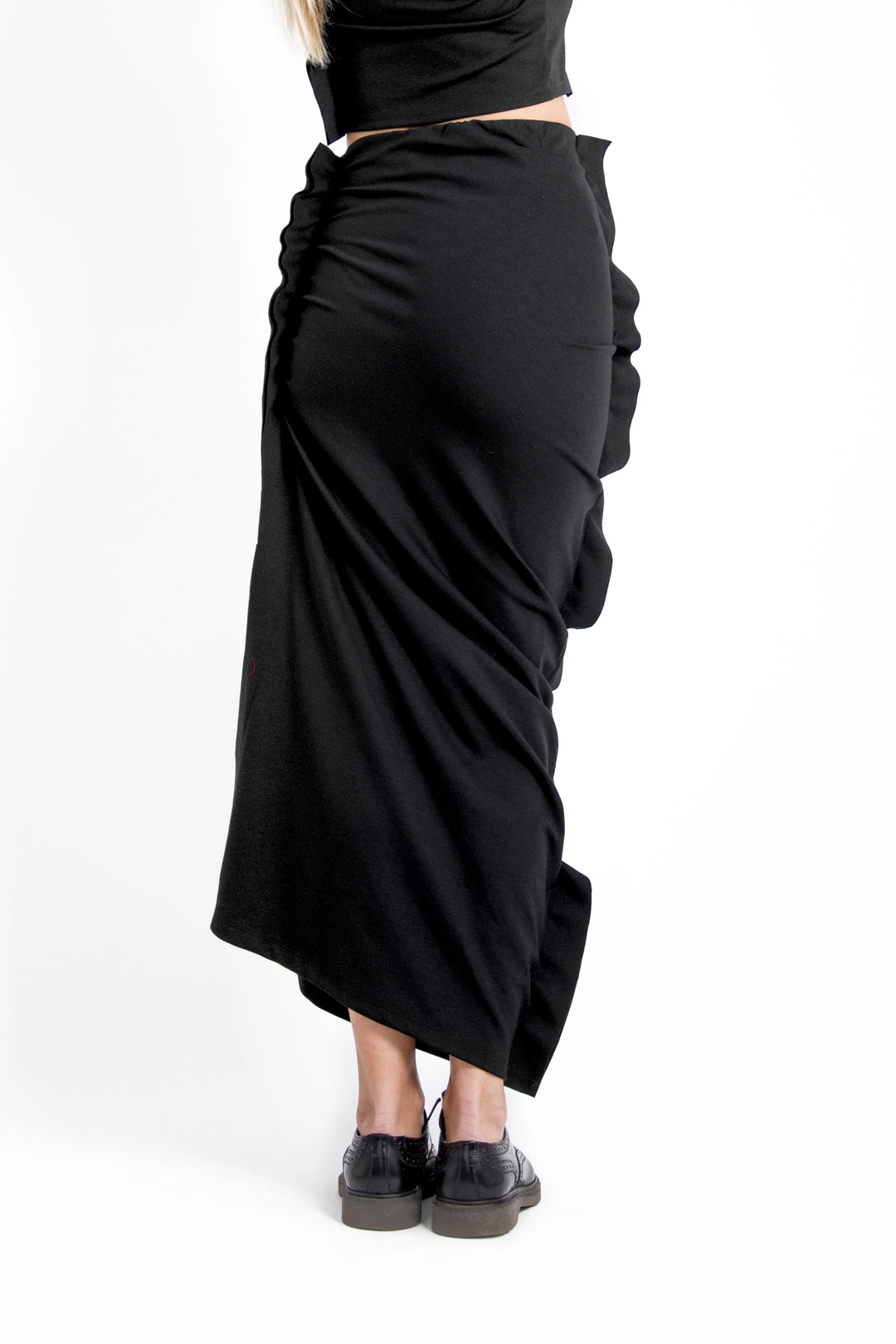 High Waist Long Black Skirt