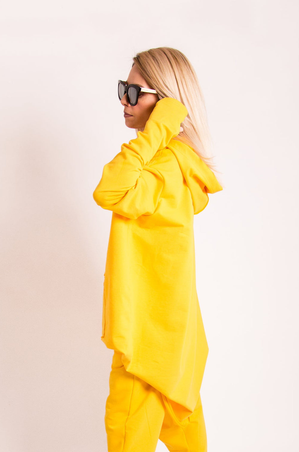 Yellow Asymmetrical Women's Hoodie