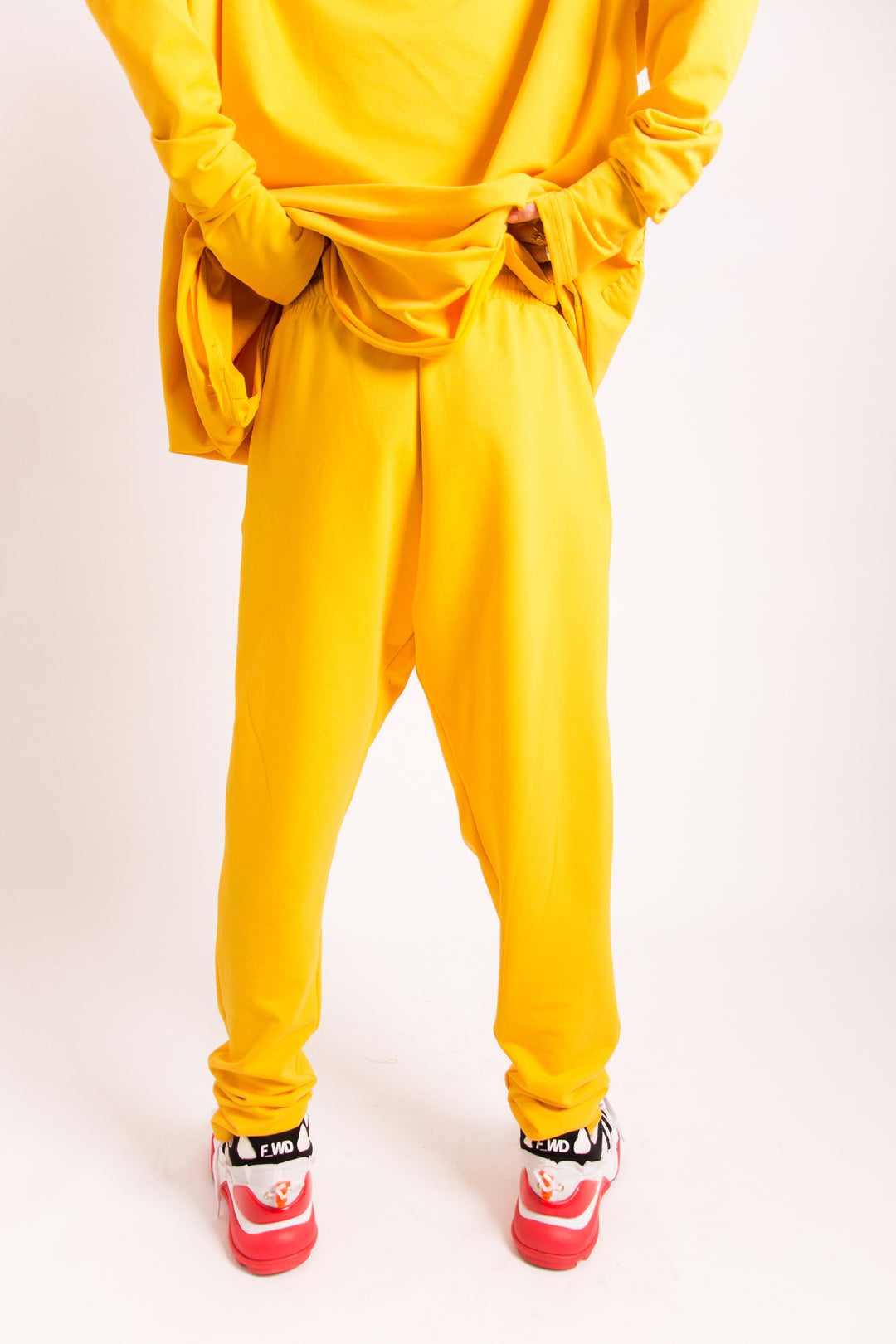 Yellow Activewear Set - Hooded Sweatshirt and Harem Pants