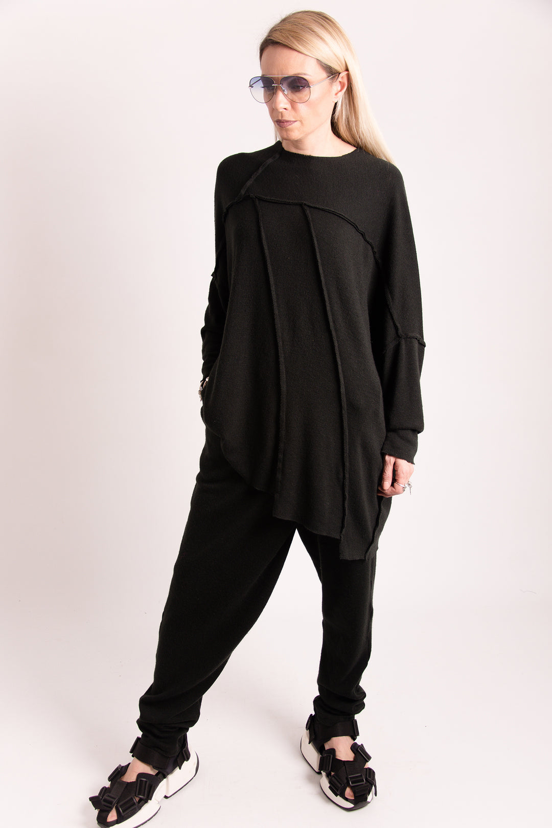 Black Loose Knit Women's Sweater