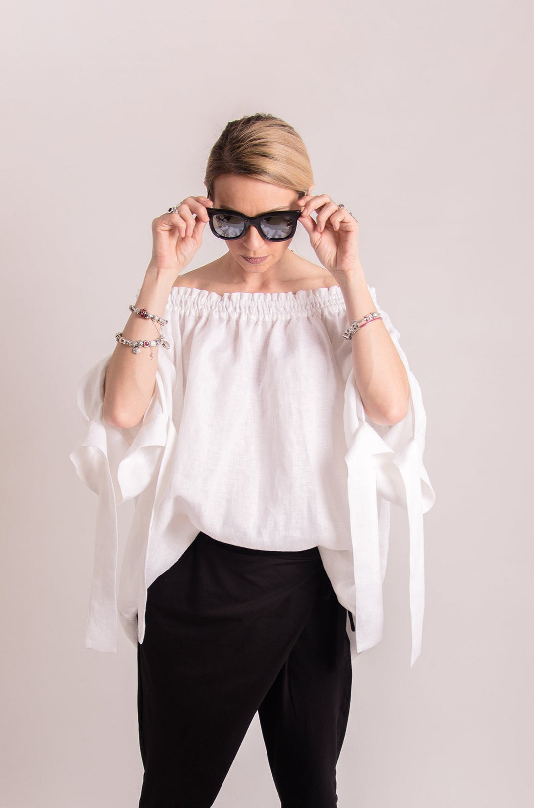 White Linen Oversized Blouse