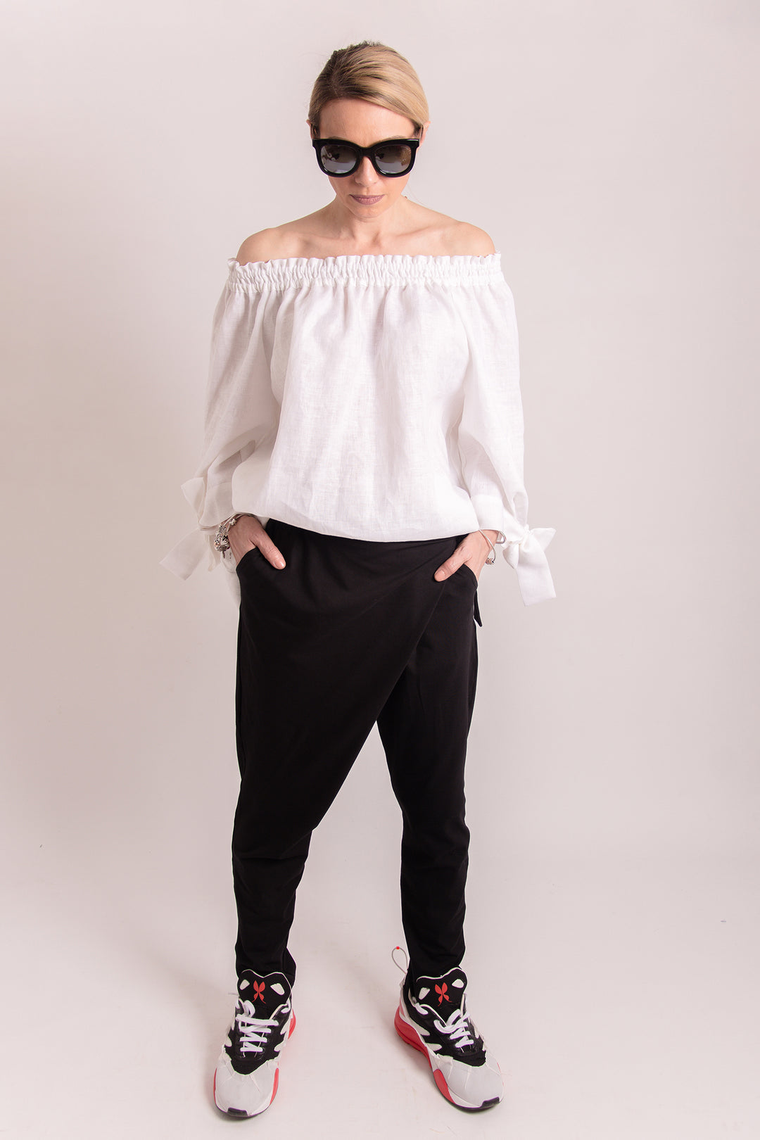 White Linen Oversized Blouse