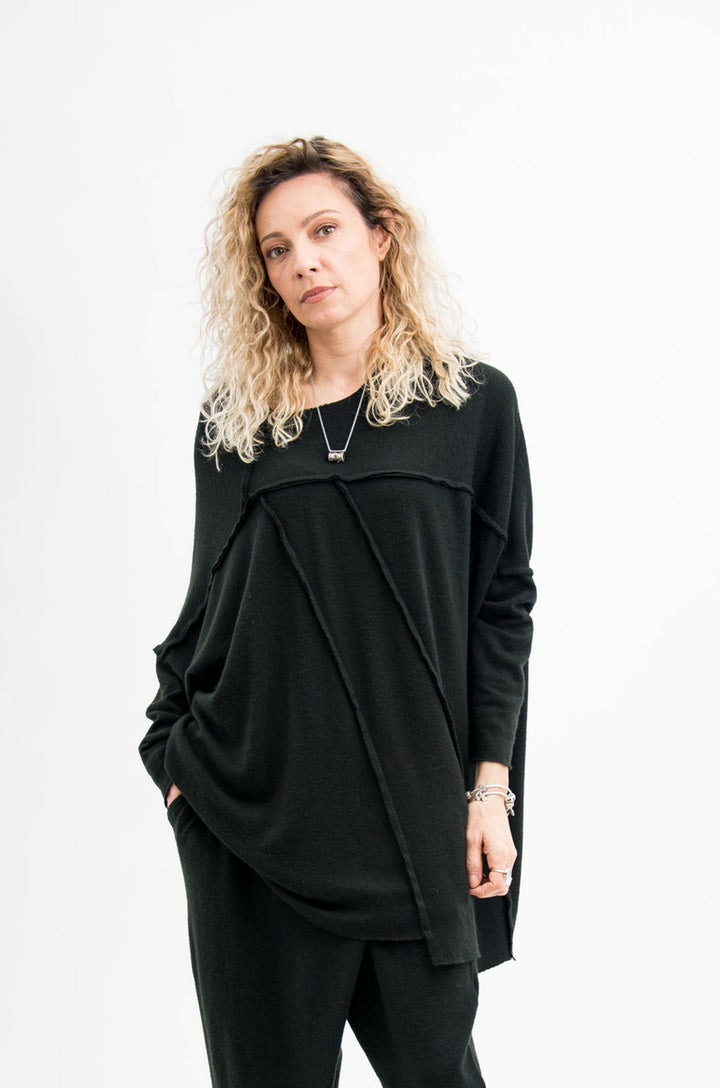 Black Loose Knit Women's Sweater