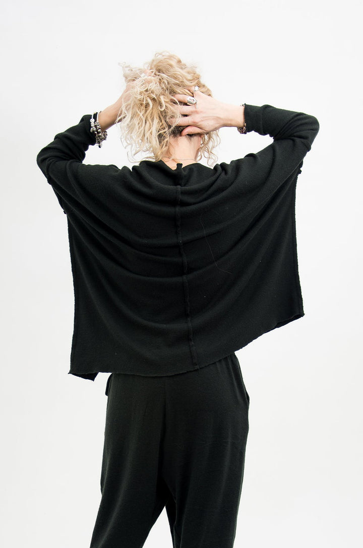 Black Loose Knit Women's Sweater