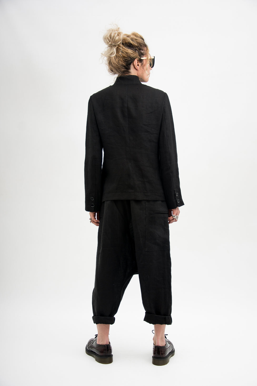 Black Linen Women's Blazer